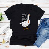 Šiandien esu rimta žąsis Moteriški marškinėliai Juokingi kvaili marškinėliai Trumpomis rankovėmis Žąsies marškinėliai Streetwear Moterims Vyrams Drabužiai Grafiniai marškinėliai S juoda