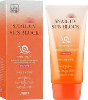 Jigott SNAIL UV SUN BLOCK CREAM SPF50 PA+++, Kbeauty, korėjietiška kosmetika, mėginys beige