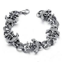 „Danlery Cool Vintage Fashion Chain Trend Jewelry Skull Boat Inkaro apyrankė Pankų stiliaus apyrankė vyrams 20cm