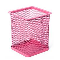 Stationeries Pencil Pot Holder Brush Metal Mesh Pen Storage Container Office Desk Organizer *Round juoda