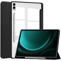 „Samsung Galaxy Tab S9 FE+ Case“ 10.9 12.4 colio 2023 Clear Hard PC Minkšta nugarėlė, skirta Funda Tab A9 S9 FE Plus 12 4 S9 planšetinio kompiuterio dangteliui S9 FE 10.9 inch juoda