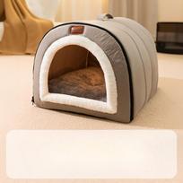 Plain Quilted Portable Kennel for Autumn and Winter Dog Kennels Cat Kennel  Small and Medium-sized Dog Yurt Kennels  Pet Closed Thickened Kennels M-40 * 35 * 35cm