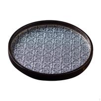 Begonijos gėlės stiklinis padėklas vaisių užkandžiams, arbatos dekoravimui valgomajam 25cmx25cmx2.4cm