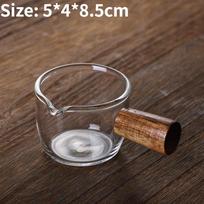 50/75/100ML Espresso Stiklinis Puodelis Medinė Rankena Matavimo Puodelis Pieno Latte Ąsotis Kavos Reikmenys Virtuvės Puodelis Gėrimų Indai Dvigubas Dugnas Glass Cup