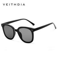 VEITHDIA Unisex akiniai nuo saulės poliarizuoti fotochrominiai lęšiai vintage akiniai nuo saulės vyrams / moterims V8510 juoda