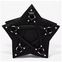 Tamsi gotikinė Pentagram pečių krepšys Unisex punk dizainerio laisvalaikio rankinė Moteriška Retro rankinė Dovanos Juoda 30*30*11cm juoda