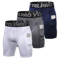 3 Pack Vyriški kompresiniai šortai Active Workout apatinis trikotažas su kišene M