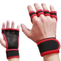 Lifting Gloves Treniruočių pirštinės su integruotais riešų apvyniojimais neslystančia rankų apsauga nuo svorio M raudona