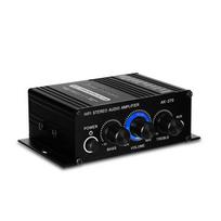 AK270 Mini Audio 2 kanalų stereo galios stiprintuvas Nešiojamas garso stiprintuvas AUX įvesties garsiakalbio stiprintuvas juoda