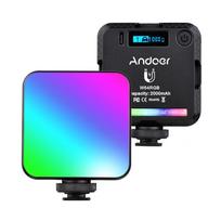 Andoer W64RGB Mini RGB LED vaizdo lemputė įkraunama fotografavimo užpildo lemputė CRI95+ 2500K-9000K juoda