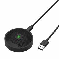 UM10 USB konferencijos mikrofonas 360 laipsnių įvairiakryptis kondensacinis kompiuterio mikrofonas vaizdo konferencijai juoda