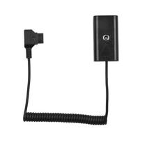 D-Tap prie NP-F550 F570 netikros baterijos jungties adapteris su 7,4 V nuolatinės srovės maitinimo įvestimi / išvestimi vaizdo įrašams juoda