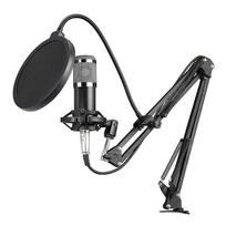 BM800 profesionalus kondensatoriaus mikrofono podcast tiesioginės transliacijos įranga USB MIC mikrofono rinkinys sidabras