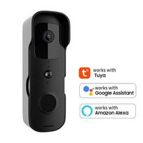 „Smart Video Doorbell Home“ belaidis „WiFi“ durų skambutis, vandeniui atsparus lauko durų skambutis „Tuya App Smart“. juoda