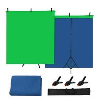5x7 pėdų žalio ekrano mėlyno ekrano fonas Dvipusis „Chromakey“ fono fotografavimo rinkinys su