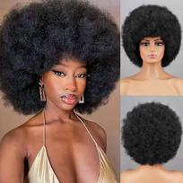 MERISIHAIR Afro Moteriški Trumpi Pūsti Kinky Garbanoti Sintetinio Pluošto Perukai su Kirpčiukais Trumpi Pūsti Garbanoti Šviesiai Rudo Perukai Kasdieniam Dėvėjimui 30 cm