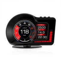 Automobilio HUD galvos ekranas skaitmeninis GPS spidometro dvigubos sistemos ekranas su greičiu / laikrodžiu / aps / min / vanduo ir alyva juoda