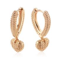 Love Heart Dangle auskarai moterims Kinel Rose Gold spalvos vintažiniai papuošalai beige