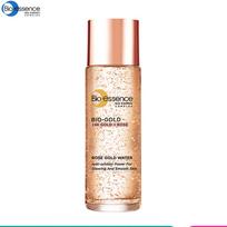 „Bio-Essence Bio-Gold“, 24 karatų auksas + rožė, rožių vanduo, antioksidacinė galia švytinčiai ir lygiai odai, 30 ml. 30 ml.