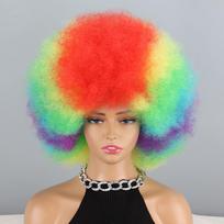 MISSQUEEN Vaivorykštės spalvos garbanota afro peruka vaikams, moterims. Sintetinio pluošto garbanota afro peruka. Cosplay, kasdienis dėvėjimas. Kinky garbanota peruka