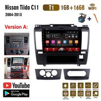Android automobilinis radijas, skirtas Nissan Tiida C11 2004-2013 9 colių automobilinis daugialypės terpės grotuvas GPS navigacijos galvos blokas WIFI 1+16GB A