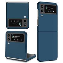 Skirtas „Samsung Z Flip 4 3 2 Case Untra Thin“ nuo pirštų atspaudų atsparus smūgiams kieto viršelio dėklas, skirtas „Z Flip“ telefonams for Galaxy Z Flip1 mėlyna