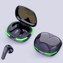 PRO60 Belaidės ausinės Bluetooth 5.1 Stereo Žaidimų ausinės Jutiklinis valdymas Binauraliniai HD skambučiai Ausinės su įkrovimo dėklu juoda