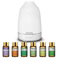 PHATOIL 120ML eterinių aliejų difuzorius su 6 vnt eterinių aliejų dovanų rinkiniu, aromaterapinis difuzorius drėkintuvas dideliam kambariui, namų biurui US-120ML Humidifier+6 Essential Oils