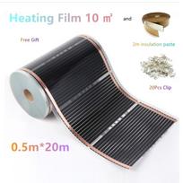 Šildymo plėvelė 0,5mX10m infraraudonųjų spindulių grindų šildymo plėvelė 220w/m2 Pagaminta Korėjoje Šiltų kilimėlių komplektai 50cm*10m juoda