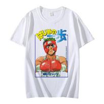 Anime Hajime No Ippo T marškinėliai Makunouchi Manga Grafiškai marginti trumpomis rankovėmis medvilniniai marškinėliai Negabaritiniai Kamogawa Boxing Gym marškinėliai Unisex Streetwear XS rožinė
