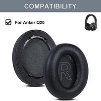 Anker Soundcore Life Q20 / Q20BT pakaitiniai ausų pagalvėlės, ausinių pagalvėlės, ausinių pagalvėlės remonto dalys su baltymine oda ir atminties putomis juoda