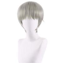 30 CM Anime Jujutsu Kaisen Toge Inumaki perukas Cosplay kostiumas, karščiui atsparus sintetinis plaukas vyrų moterų perukai 30CM sidabras