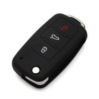 Silikoninis automobilio raktų dėklas skirtas Volkswagen polo passat golf 5 6 jetta tiguan Gol CrossFox Plus Eos Scirocco Beetle automobilio stilius juoda
