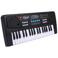 BIGFUN 37 klavišai USB elektroniniai vargonai, elektrinis pianinas vaikams su mikrofonu, juoda skaitmeninė muzika juoda