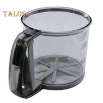 250 ml plastikinio puodelio miltų sietelis, smulkus tinklelis, lengvai naudojamas švarus rankinis daugiafunkcis kompaktiško dydžio miltų sietelis 250ml