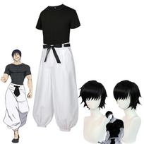 Anime Jujutsu Kaisen Fushiguro Toji Cosplay Aldult Unisex Kelnės Perukas Helovino karnavalo vakarėlis Rave kostiumai L-(Costume+Wig)