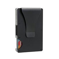 Vyriški anglies pluošto RFID blokuojantys klipas Piniginė Plonas kreditinių kortelių laikiklis Metalinis 1pc juoda
