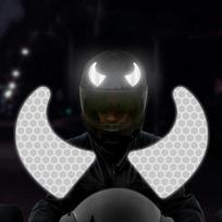 New Creative Waterproof Glasses Devil Horn Motorcycle Helmet Decal Night Warning Sign Reflective Sticker Exterior 1 Pair Devil Horns