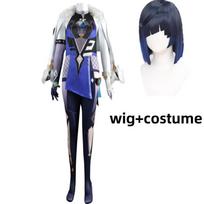 Anime žaidimas Yelan Cosplay kostiumas Liyue Hydro perukas Prigludę kombinezonai Aksesuarai Pilnas komplektas Moteriškas Seksualus Helovino kostiumas L-(Costume+Wig)