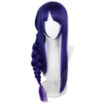 Žaidimas Anime perukas Genshin Impact Shogun Cosplay perukas Iš anksto stilizuotas mėlynas violetinis ilgas karščiui atsparus sintetinis Raiden Baal Cosplay perukas, skirtas Coser violetinė