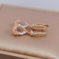 Luxurious Gold Color Party Earring Teardrop Crystal Zircon Drop Earrings for Women Fashion Party Jewelry Accessories balta