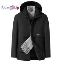 Cozy Up vyriškas pastorintas pūkinis žieminis paltas L juoda