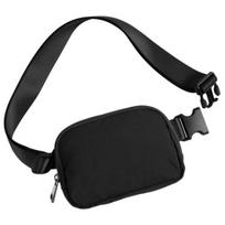 Sportinis liemens krepšys, reguliuojamas didelės talpos vandeniui atsparus užtrauktukas, vienspalvis atsitiktinis unisex vyriškas, moteriškas, kelioninis „Fanny Pack“ skersinis krūtinės krepšys juoda