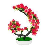 Dirbtinis rožių gėlių medžio augalas vazoninis bonsai sodo vakarėlio stalo dekoravimas