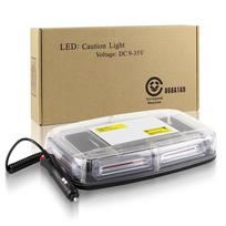 LED Rooftop Strobe Flashing Light 16 Flash Patterns Safety Warning Light 12-24V with Magnetic Base geltona
