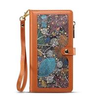 Piniginės dėklas su užtrauktuku, skirtas Samsung Galaxy S24 Ultra 5G Crossbody Multi Card Slot Odinis Galaxy S23 S22ultra A24 A14 A54 A33 A53 piniginės kortelės dėklas galaxy s23ultra ruda