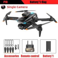 Nauja P10 Drone ESC HD kamera WiFi FPV dvigubai sulankstomas nuotolinio valdymo pultas keturkopterio aukščio laikiklis, skirtas išvengti kliūčių orlaivio žaislas Single camera 1 battery juoda