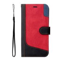 Skirta Motorola Moto G50, G60, G10, G30, E7 Power, G31, G22, G42... Trijų spalvų kratinio stiliaus sujungimo dizaino PU odinis atverčiamas stovas piniginės telefono krepšio dėklas Moto G84 juoda