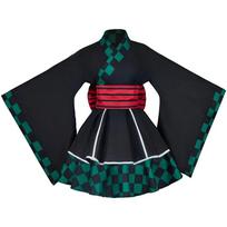 Anime Demon Slayer Kimono Tarnaitės Suknelės Kamado Nezuko Cosplay Kostiumai Japoniški kimonai Moterims Lolita Suknelė Helovino vakarėliui Dovana L
