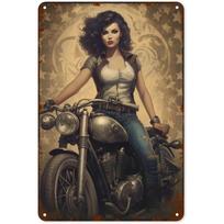 Metaliniai skardiniai ženklai Pin Up Mergina Moteris Motociklas Seksuali mergina Vintažiniai Juokingi meniniai sienų papuošimai namams Vyras Urvas Garažas Kavinė Baras Klubas 20x30cm